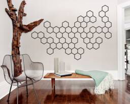 Geometric Wall Decal Abstract Molecule Art, Modern Office Decor - thumbnail 1