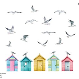 Beach Hut & Seagulls Window Stickers, Bird Decoration, Summer Sticker, Stickers - thumbnail 2