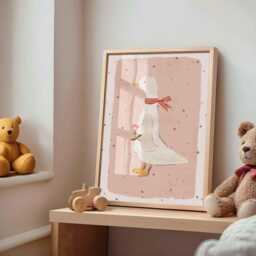 Ballerina & Goose Print, Set Of 2 - Girls Bedroom Artwork Vintage Nursery Children's Illustrations Painted Wall Art Unframed Print - thumbnail 3