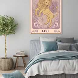Leo Star Sign Print, Zodiac Wall Art, Tarot Card, Boho Bedroom Decor, Spiritual Horoscope, Astrology, Gift, Girls Decor, Star Sign Art - thumbnail 2