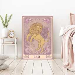 Leo Star Sign Print, Zodiac Wall Art, Tarot Card, Boho Bedroom Decor, Spiritual Horoscope, Astrology, Gift, Girls Decor, Star Sign Art - thumbnail 3