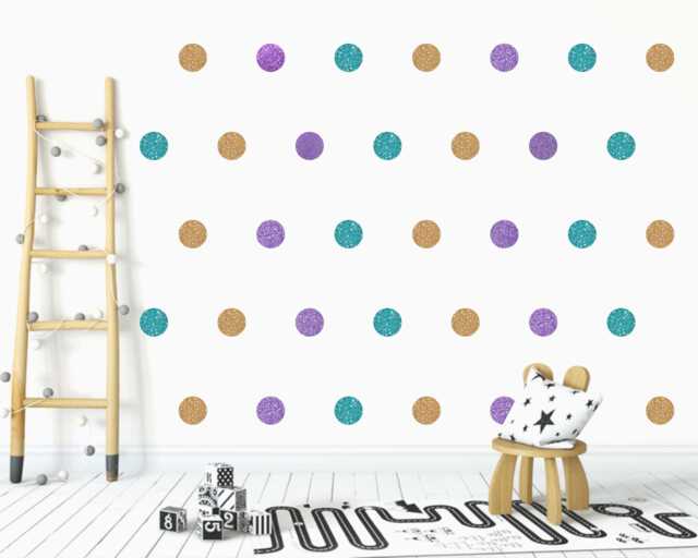 Glitter Polka Dot Wall Decals Modern Nursery Decor - image 1