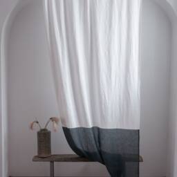 White Tyvek Linen Curtain Panel, Modern Scandi Drapes - thumbnail 2