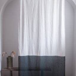 White Tyvek Linen Curtain Panel, Modern Scandi Drapes - thumbnail 3