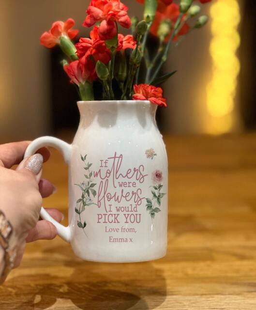 Personalized Mother's Day Flower Vase, Custom Floral Mug, Gift For Mom, Grandma - image 1