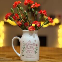 Personalized Mother's Day Flower Vase, Custom Floral Mug, Gift For Mom, Grandma - thumbnail 2