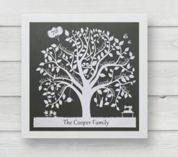 Personalised Family Tree Paper Cut Unique Wedding Or Birthday Gift - thumbnail 1