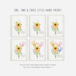 Personalised Mothers Day Gift, Gift For Mum, Custom Nana, Mummy, Mum Daughter Birthday Handprint Bouquet - thumbnail 2
