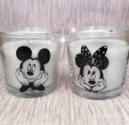 Set Of Two Minnie & Mickey Mouse Candles. Wedding. Birthday. Friendship. Thank You. Engagement - thumbnail 1