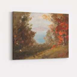 Autumn Woodland Lake View Romantic Impressionist Landscape Canvas Wall Art Print Decor Picture Ready To Hang - thumbnail 4
