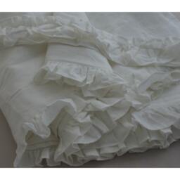 A Pair Of Linen Curtains With Ruffles On The Leading Edges, Nursery Curtains, Fully Lined, Ruffle Curtains, Extra Long - thumbnail 3