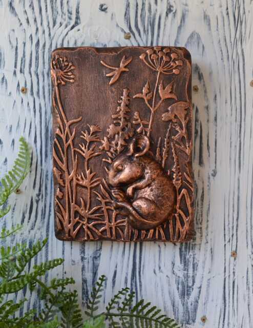 Handmade Dormouse Wall Plaque Copper, Pewter, Bronze, Brass - image 1