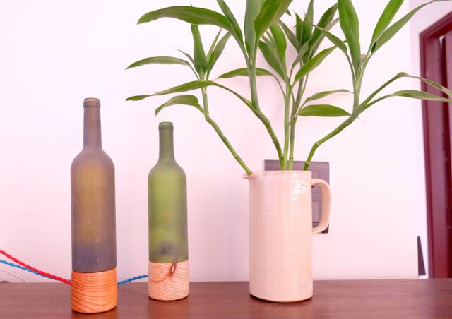 Frosted Wine Bottle Table Lamp Light - Nordic Bedside - image 1