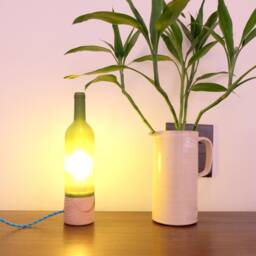 Frosted Wine Bottle Table Lamp Light - Nordic Bedside - thumbnail 3