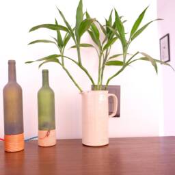 Frosted Wine Bottle Table Lamp Light - Nordic Bedside - thumbnail 2