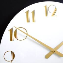Twenties Deco Gloss White & Gold Wall Clock - thumbnail 2