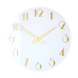 Twenties Deco Gloss White & Gold Wall Clock