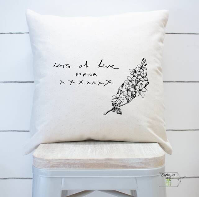 Actual Handwriting Cushion, Custom Gift For Her, Keepsake, Pillow, Loved Ones Handwriting. Free Bespoke Design - image 1
