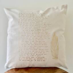 Actual Handwriting Cushion, Custom Gift For Her, Keepsake, Pillow, Loved Ones Handwriting. Free Bespoke Design - thumbnail 3