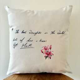 Actual Handwriting Cushion, Custom Gift, Keepsake, Pillow, Loved Ones Handwriting. Free Bespoke Design - thumbnail 3