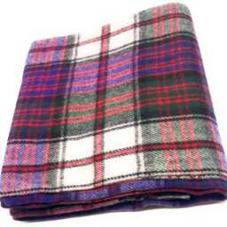 Macdonald Dress Tartan Wool Knee Blanket, Scottish Fringed Throw - thumbnail 3