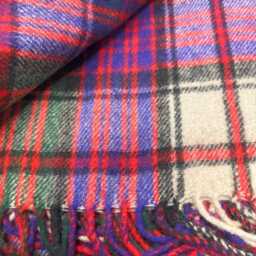 Macdonald Dress Tartan Wool Knee Blanket, Scottish Fringed Throw - thumbnail 4