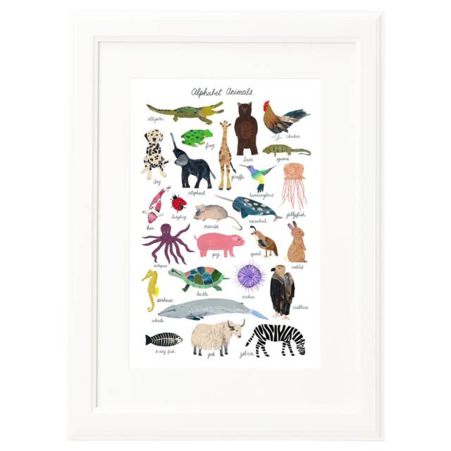 Rainbow Animal Alphabet Art Print, Abc Poster For Kids Room Decor, Educational Nursery - image 1