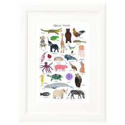 Rainbow Animal Alphabet Art Print, Abc Poster For Kids Room Decor, Educational Nursery - thumbnail 1