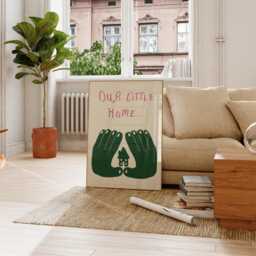 Living Room Wall Art Poster, Hand Drawn Doodle Our Little Home Print, Hallway First Art, Cute Prints - thumbnail 3