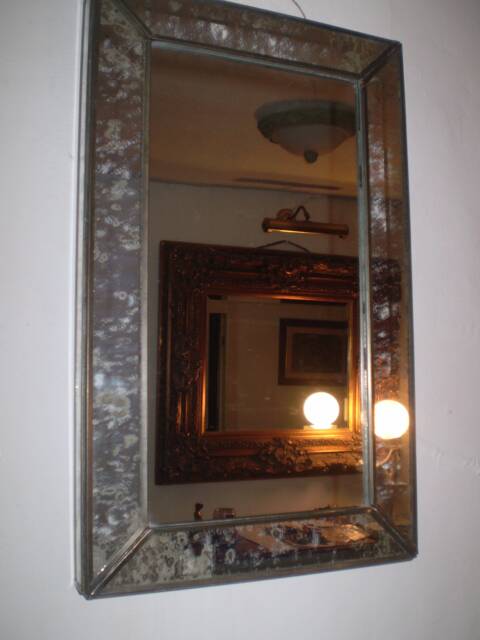 Trendy Danish Industrial Style Metal & Glass Rectangle Mirror - image 1