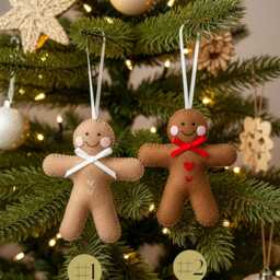 Handmade Gingerbread Christmas Ornaments, Ornaments Felt, Felt Ornament, Tree Decoration - thumbnail 4