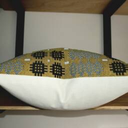 Antique Gold Welsh Tapestry Cushion Cover Poly Cotton Pillow - thumbnail 3