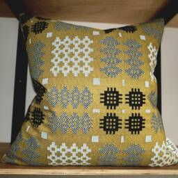 Antique Gold Welsh Tapestry Cushion Cover Poly Cotton Pillow - thumbnail 2