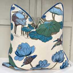 Gp & J Baker Nympheus Blue Teal Luxury Designer Decorative Cushion Throw Pillow Cover - thumbnail 3
