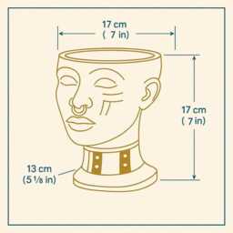 Ashanti Warrior Head Planter - Hand-Painted Cast Stone African Sculpture - thumbnail 4