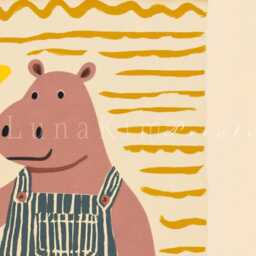 Hippo Nursery Art Star Balloon Kid Print Cute Animal Illustration Toddler Bedroom Decor Whimsical Playroom Wall Soft Pastel Artwork - 51 - thumbnail 3