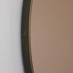 Orbis??? Bronze Tinted Contemporary Round Mirror With A Patina Brass Frame - thumbnail 3