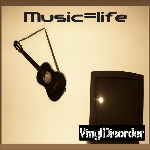 Music=Life - Vinyl Wall Decal Quotes Sticker Musicroomquotes14Et - image 1