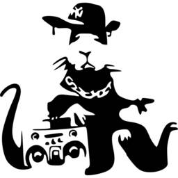 Banksy Rat Music Wall Decal - Graffiti Art Sticker - thumbnail 2