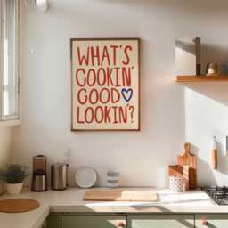 What's Cooking Print, Kitchen Wall Art, Colourful Prints, Dining Room Typography Unframed - thumbnail 3
