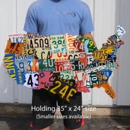 Custom Plasma Cut Wall Art License Plate Usa Map Sign Fun Trendy Garage Decor Great Gift For Dad Him - Pss00009 - thumbnail 2