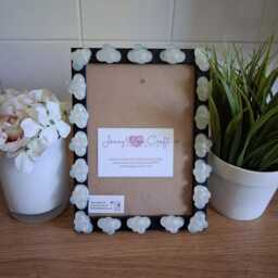 White Glittery Resin Cloud Decals Photo Frame 5 X 7 Inches - thumbnail 4