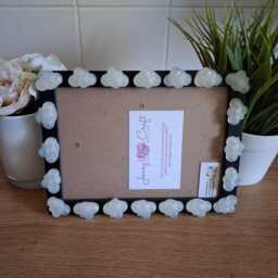 White Glittery Resin Cloud Decals Photo Frame 5 X 7 Inches - thumbnail 2