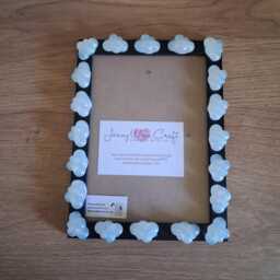 White Glittery Resin Cloud Decals Photo Frame 5 X 7 Inches - thumbnail 3