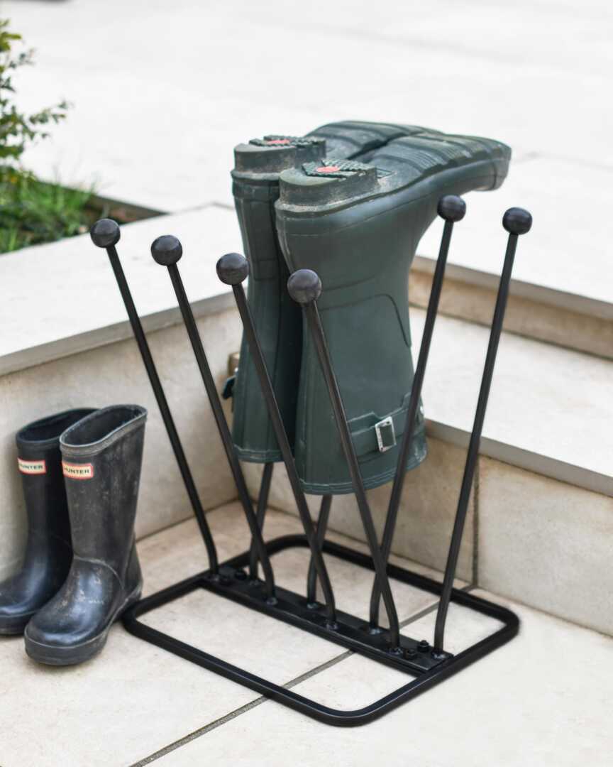 Four Pair Welly Boot Rack, Wellington Storage, Outdoor, Porch