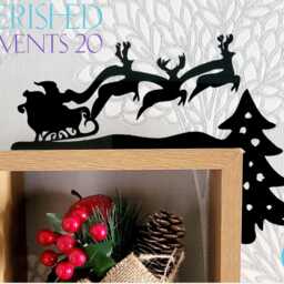 Santa Sleigh & Reindeer Decoration, Black Christmas Ornaments Door D??cor, Xmas Shelf Gift Idea, Festive Family Decorations - thumbnail 2
