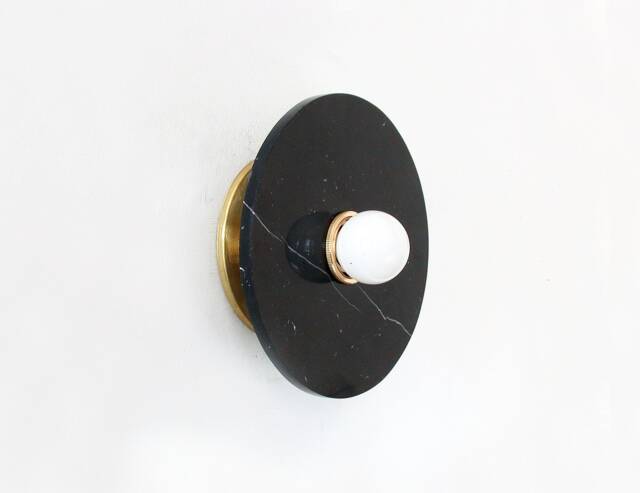 Minimalist Black Veined Marble Sconce Light Wall Vanity Fixture Kitchen - image 1