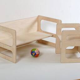 Play Table Tim & A Play Chair Charlie in Set For The Modern Children's Room Great Gift Made Of Wood - thumbnail 3