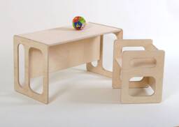 Play Table Tim & A Play Chair Charlie in Set For The Modern Children's Room Great Gift Made Of Wood - thumbnail 1