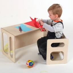 Play Table Tim & A Play Chair Charlie in Set For The Modern Children's Room Great Gift Made Of Wood - thumbnail 2
